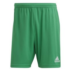Spodenki piłkarskie męskie adidas Entrada 22. Zielone szorty męskie Adidas, bez kołnierzyka. Za 49.99 zł.