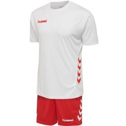 Zestaw piłkarski dla dorosłych Hummel Promo Duo Set. Białe szorty męskie HUMMEL, bez wzorów, z dżerseju, klasyczne. Za 60.00 zł.