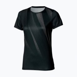Koszulka do biegania damska Mizuno Core Graphic Tee. Czarne topy sportowe damskie Mizuno, l, bez wzorów, z materiału, bez ramiączek. Za 109.99 zł.