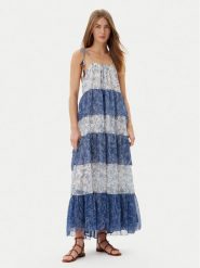 Pepe Jeans Sukienka letnia PL953739 Niebieski Loose Fit. Niebieskie sukienki damskie Pepe Jeans, na lato, m, bez wzorów, z jeansu, bez kołnierzyka, bez ramiączek. Za 469.99 zł.