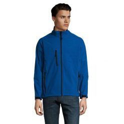 Kurtka Męska Relax Soft Shell. Niebieskie kurtki męskie SOL'S, m, bez wzorów, sportowe, bez kaptura. Za 217.99 zł.