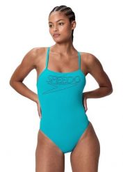 Strój kąpielowy jednoczęściowy damski Speedo Endurance+ Thinstrap. Niebieskie stroje jednoczęściowe damskie Speedo, l, bez wzorów. Za 197.48 zł.