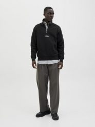 Jack & Jones Sweter - JJEsoho Mężczyźni Bawełna czarny, L. Czarne swetry męskie Jack & Jones, l, bez wzorów, z bawełny, bez kołnierzyka. Za 159.95 zł.