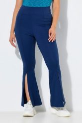 Damskie Legginsy funkcyjne rozszerzane nogawki kieszeń zapinana na zamek. Niebieskie legginsy damskie Ulla Popken, plus size, bez wzorów, z elastanu. Za 239.99 zł.