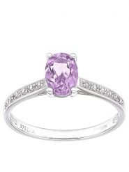 Rinani Złoty pierścionek z diamentami i ametystem rozmiar: 52. Różowe pierścionki damskie Rinani, z ametystem, złote. Za 1,522.99 zł.