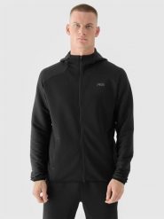 4F Bluza treningowa szybkoschnąca męska 4F x Robert Lewandowski - czarna XL. Czarne bluzy sportowe męskie 4f, bez wzorów, z dzianiny, sportowe, bez kołnierzyka, bez ramiączek. W wyprzedaży za 199.99 zł.