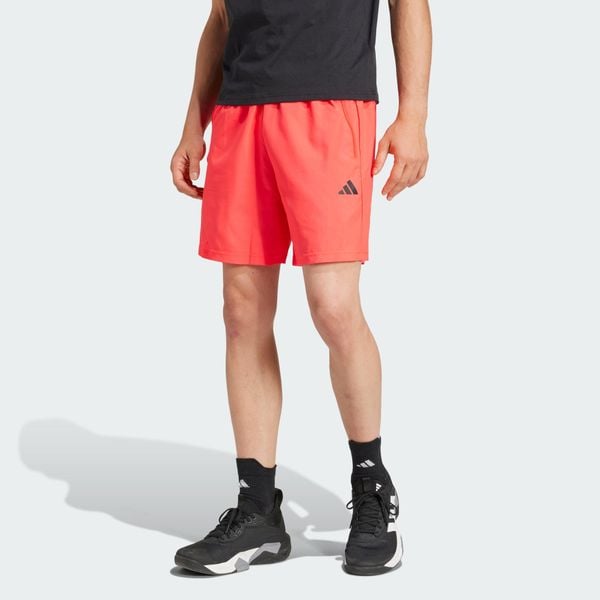 Train Essentials Woven Training Shorts. Czarne szorty sportowe męskie Adidas, uniwersalny, z materiału, na fitness i siłownię. Za 139.00 zł.