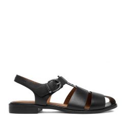 Sandały Beverly Hills Polo Club. Czarne sandały damskie Beverly Hills Polo Club, bez wzorów, bez obcasa, na płaskiej podeszwie. Za 349.99 zł.