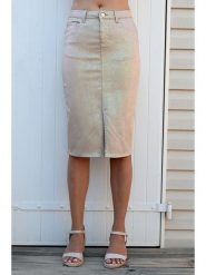 Bleu d'Azur Spódnica "Douc" w kolorze beżowym rozmiar: 38. Brązowe spódniczki damskie Bleu d'Azur, w ażurowe wzory, klasyczne, z standardowym stanem, midi. Za 139.54 zł.