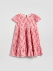 Strukturalna sukienka - różowy. Czerwone sukienki dziewczęce Reserved, bez wzorów, z dzianiny, bez ramiączek. Za 119.99 zł.