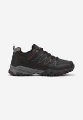 Czarne Płaskie Sznurowane Buty Sportowe z Geometrycznym Wzorem Betila. Czarne buty sportowe na co dzień męskie Born2be, z materiału, bez zapięcia. Za 99.99 zł.