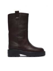 Tommy Jeans Kozaki Tjw Tubular Mid Boots EN0EN03111 Brązowy ciemny. Brązowe kozaki damskie Tommy Jeans, z jeansu, bez obcasa. Za 799.99 zł.