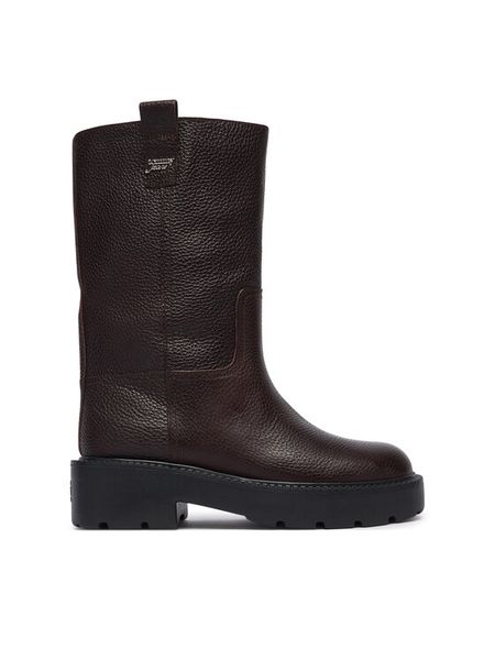 Tommy Jeans Kozaki Tjw Tubular Mid Boots EN0EN03111 Brązowy ciemny. Brązowe kozaki damskie Tommy Jeans, z jeansu, bez obcasa. Za 799.99 zł.