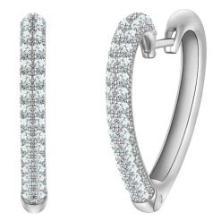 Yokoamii Kolczyki kola Serce z mosiadzu w srebrze z cyrkonia 1 ct Damski. Białe kolczyki damskie Yokoamii, z cyrkonią, posrebrzane. Za 159.99 zł.