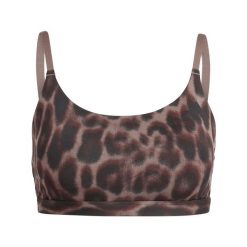 Biustonosz dla kobiet adidas Optime Essentials Leopard. Brązowe biustonosze sportowe damskie Adidas, bez wzorów, z materiału. Za 175.50 zł.
