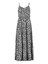 Sublevel Sukienka w kolorze szaro-biało-czarnym rozmiar: L. Białe sukienki damskie Sublevel, na imprezę, l, bez wzorów, z wiskozy, klasyczne, bez kołnierzyka, bez ramiączek, maxi. Za 118.56 zł.