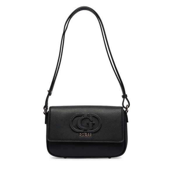 Torebka Guess. Czarne listonoszki damskie Guess, z aplikacjami, bez dodatków. Za 609.99 zł.