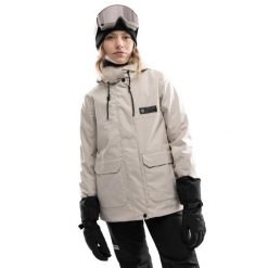Kurtka snowboardowa premium damska Ultimate Saslong. Brązowe kurtki damskie SIROKO, m, bez wzorów, z hardshellu, z kapturem, snowboardowy, primaloft. Za 857.60 zł.