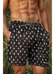 Admas Szorty kąpielowe w kolorze czarno-żółto-białym rozmiar: XL. Białe szorty sportowe męskie admas, xl, z materiału, outdoorowe. Za 143.50 zł.
