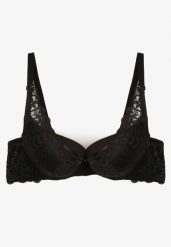 Czarny Biustonosz z Efektem Push Up Ozdobiony Koronką Ivmeria. Czarne biustonosze Renee, bez wzorów, z koronki. Za 34.99 zł.
