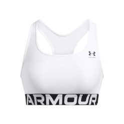 Biustonosz dla kobiet Under Armour HeatGear®. Białe biustonosze sportowe damskie Under Armour, bez wzorów, z materiału. Za 169.00 zł.