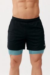 Męskie spodenki sportowe z podspodenkami Rough Radical Fast Duo Shorts. Czarne szorty sportowe męskie ROUGH RADICAL, m, z dzianiny, do biegania. Za 127.92 zł.
