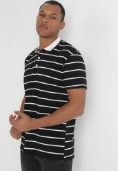 Czarna Bawełniana Koszulka Polo w Paski Maumiz. Czarne koszulki polo męskie Born2be, m, bez wzorów, z bawełny, bez ramiączek. Za 64.99 zł.