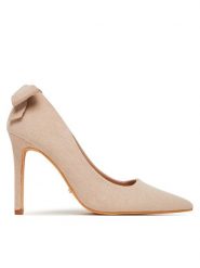 DeeZee Szpilki HD230755 Beżowy. Brązowe szpilki DeeZee, bez wzorów, z materiału, bez obcasa. Za 129.99 zł.
