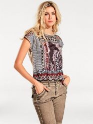 Heine Koszulka w kolorze beżowo-brązowym rozmiar: 40. Brązowe bluzki damskie Heine, bez wzorów, bez kołnierzyka. Za 47.82 zł.