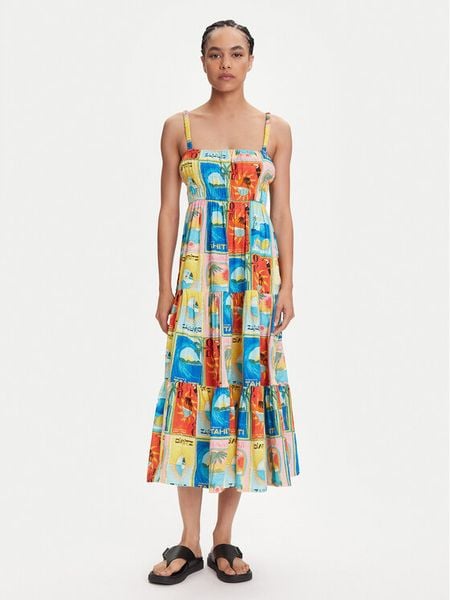 Roxy Sukienka letnia Atlas Sunshine ERJWD03892 Kolorowy Regular Fit. Sukienki damskie Roxy, na lato, xs, bez wzorów, z bawełny, bez kołnierzyka, bez ramiączek. Za 179.99 zł.