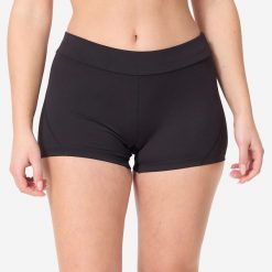 Dół stroju pływackiego damski Nabaiji Nina szorty. Czarne spodenki sportowe damskie NABAIJI, bez wzorów, z materiału, sportowe. Za 49.99 zł.