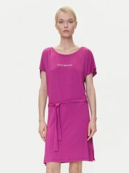 Emporio Armani Sukienka codzienna EW000783 AF12192 UA227 Różowy Regular Fit. Czerwone sukienki damskie Emporio Armani, na co dzień, xl, bez wzorów, z wiskozy, bez kołnierzyka, bez ramiączek, proste. Za 349.99 zł.