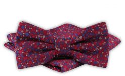 Mucha Męska z Poszetką - Alties - Ciemna Czerwień w Drobne Kwiatki. Czerwone krawaty i muchy męskie Alties, bez wzorów, eleganckie. Za 54.00 zł.