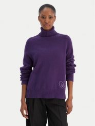 Liu Jo Golf MF5445 MS76L Fioletowy Regular Fit. Fioletowe golfy damskie Liu Jo, l, bez wzorów, z wełny, bez ramiączek. Za 599.99 zł.