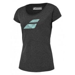 Koszulka tenisowa Babolat Exercise Big Flag Tee. Czarne t-shirty damskie BABOLAT, s, bez wzorów, z bawełny, bez kołnierzyka. Za 60.00 zł.