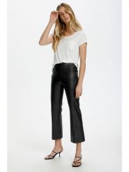 Soaked in Luxury Spodnie "Kaylee" w kolorze czarnym ze skóry syntetycznej rozmiar: M. Czarne spodnie materiałowe damskie Soaked in Luxury, bez wzorów, ze skóry, z podwyższonym stanem. Za 173.99 zł.