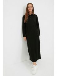 Trendyol Sukienka dzianinowa w kolorze czarnym rozmiar: S/M. Czarne sukienki damskie Trendyol, m, bez wzorów, z dzianiny, bez kołnierzyka, bez ramiączek, maxi. Za 165.31 zł.