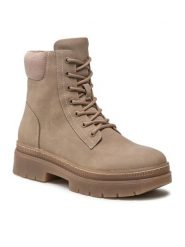 Jenny Fairy Trzewiki WS5908-01 Beżowy. Brązowe botki damskie Jenny Fairy, ze skóry, bez obcasa, na płaskiej podeszwie, bez zapięcia. Za 89.99 zł.