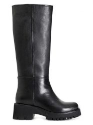 Cafe Noir Skórzane kozaki w kolorze czarnym rozmiar: 40. Czarne kozaki damskie Cafe Noir, bez obcasa. Za 212.67 zł.