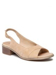 Go Soft Sandały WI23-LUCY-02 Beżowy. Brązowe sandały damskie GO SOFT, bez wzorów, ze skóry, bez obcasa, na płaskiej podeszwie. Za 129.99 zł.