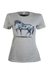 Damska koszulka z grafiką HKM Horse. Szare t-shirty damskie HKM, xs, bez wzorów, z materiału, bez kołnierzyka. Za 116.00 zł.