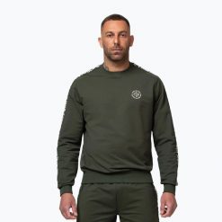 Bluza męska Pitbull Tape Parker Crewneck. Zielone bluzy bez kaptura męskie PITBULL, m, z bawełny. Za 209.99 zł.