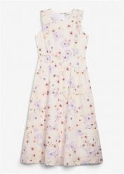 Długa sukienka z czystej bawełny. Brązowe sukienki dziewczęce bonprix, na lato, bez wzorów, z bawełny, bez ramiączek, długie. Za 159.99 zł.