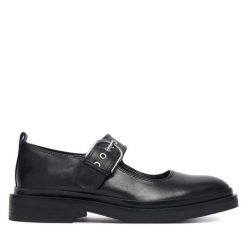 Półbuty Clarks. Czarne półbuty damskie Clarks, bez wzorów, bez obcasa, na płaskiej podeszwie. Za 389.99 zł.