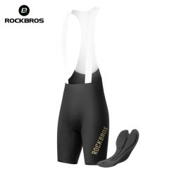 Krótkie spodenki kolarskie z szelkami ROCKBROS. Czarne szorty męskie ROCKBROS, na lato, bez wzorów, z lycry. Za 329.12 zł.