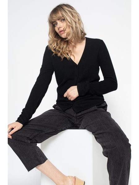 Perfect Cashmere Kaszmirowy kardigan "Paige" w kolorze czarnym rozmiar: S. Czarne kardigany damskie Perfect Cashmere, s, bez wzorów, z kaszmiru. Za 361.02 zł.