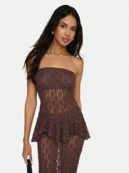 ONLY Top Aya 15375823 Brązowy ciemny Slim Fit. Brązowe topy damskie Only, xs, bez wzorów, z syntetyku, bez kołnierzyka. Za 84.99 zł.