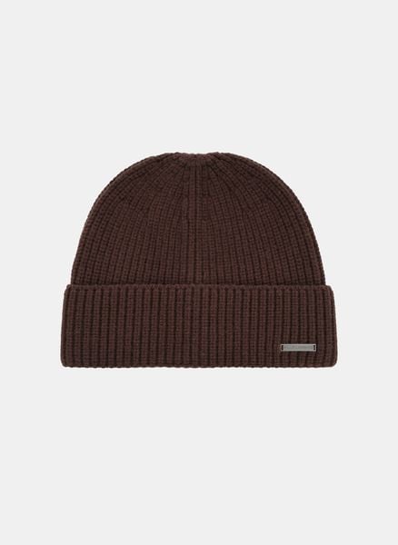 PAKO LORENTE – Brązowa wełniana czapka męska. Brązowe czapki męskie Pako Lorente, na zimę, bez wzorów, prążkowane. Za 169.99 zł.