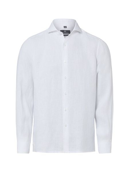 Nils Sundström koszula lniana Mężczyźni Slim Fit len biały, XXL. Białe koszule męskie Nils Sundström, m, bez wzorów, ze lnu, bez kołnierzyka, bez ramiączek. Za 229.95 zł.
