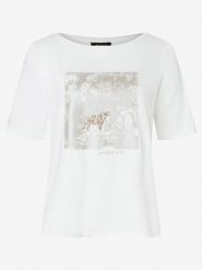 More & More Koszulka w kolorze srebrno-białym rozmiar: 36. Białe bluzki damskie MORE & MORE, bez wzorów, bez kołnierzyka, bez ramiączek. Za 82.83 zł.